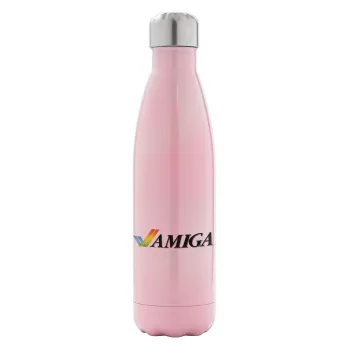 amiga, Metal mug thermos Pink Iridiscent (Stainless steel), double wall, 500ml