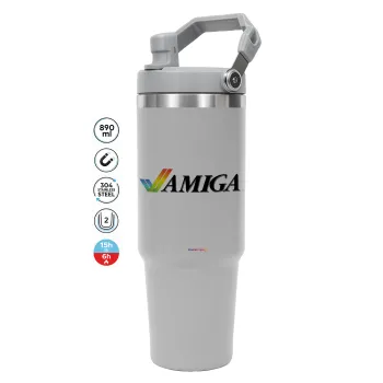 amiga, ΓΚΡΙ χρώματος Θερμός Ανοξείδωτο 890ml (30oz) με χερούλι