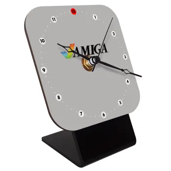 amiga, Quartz Wooden table clock with hands (10cm)