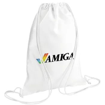 amiga, Τσάντα πλάτης πουγκί GYMBAG λευκή (28x40cm)