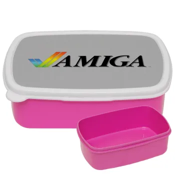 amiga, ΡΟΖ παιδικό δοχείο φαγητού (lunchbox) πλαστικό (BPA-FREE) Lunch Βox M18 x Π13 x Υ6cm