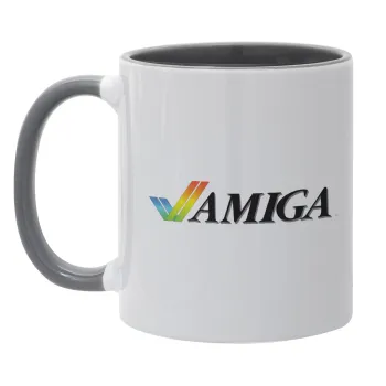 amiga, Κούπα χρωματιστή γκρι, κεραμική, 330ml