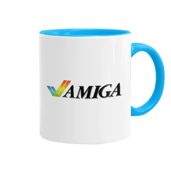 amiga, Mug colored light blue, ceramic, 330ml