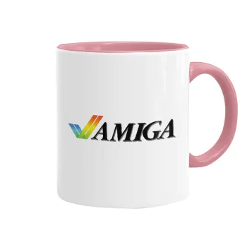 amiga, Κούπα χρωματιστή ροζ, κεραμική, 330ml