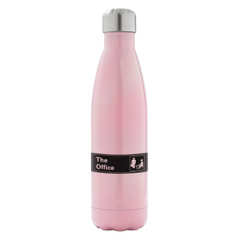 The office, Metal mug thermos Pink Iridiscent (Stainless steel), double wall, 500ml