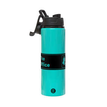 The office, Metallic water bottle with safety lid, 850ml aluminum