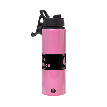 The office, Metallic water bottle with safety lid, 850ml aluminum
