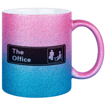The office, Κούπα Χρυσή/Μπλε Glitter, κεραμική, 330ml