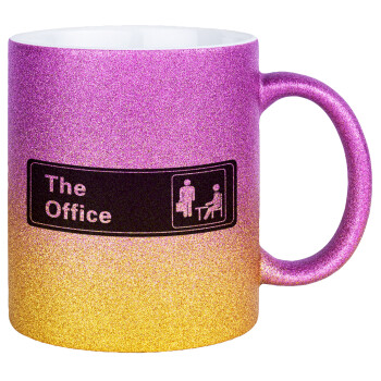 The office, Κούπα Χρυσή/Ροζ Glitter, κεραμική, 330ml
