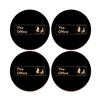 The office, ΣΕΤ x4 Σουβέρ ξύλινα στρογγυλά plywood (9cm)