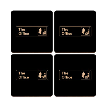 The office, ΣΕΤ x4 Σουβέρ ξύλινα τετράγωνα plywood (9cm)