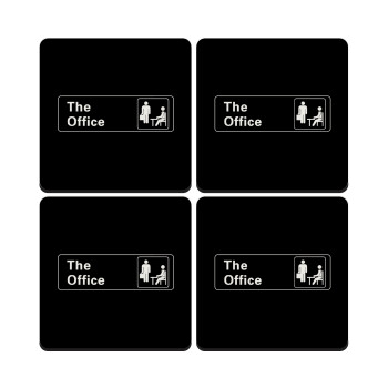 The office, ΣΕΤ 4 Σουβέρ ξύλινα τετράγωνα (9cm)