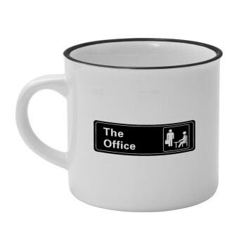 The office, Κούπα κεραμική vintage Λευκή/Μαύρη 230ml
