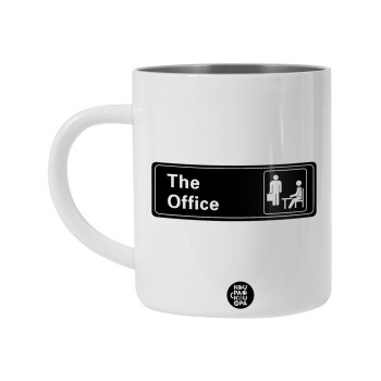 The office, Λευκή Ανοξείδωτη Μεταλλική Κούπα 450ml - Διπλού Τοιχώματος 