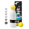 Tennis ball Metal mug thermos White, double wall, 550ml