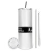 Tumbler stainless steel 600ml, with metal straw & cleaning brush