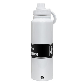 The office, 1L Stainless Steel Thermal Bottle with Phone Holder & Double Wall Insulation