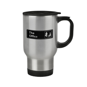 The office, Stainless steel travel mug with lid, double wall 450ml