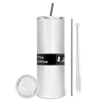 The office, Tumbler stainless steel 600ml, with metal straw & cleaning brush