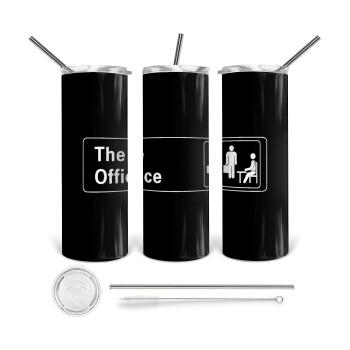 The office, 360 Eco friendly stainless steel tumbler 600ml, with metal straw & cleaning brush