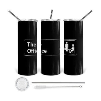 The office, Tumbler stainless steel 600ml, with metal straw & cleaning brush