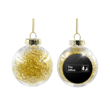 The office, Transparent Christmas tree ball ornament with gold filling 8cm