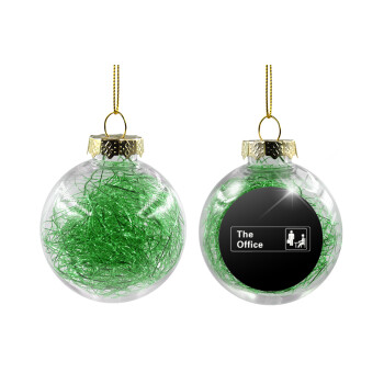 The office, Χριστουγεννιάτικη μπάλα δένδρου διάφανη με πράσινο γέμισμα 8cm