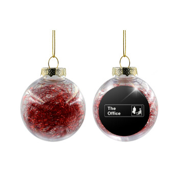 The office, Χριστουγεννιάτικη μπάλα δένδρου διάφανη με κόκκινο γέμισμα 8cm