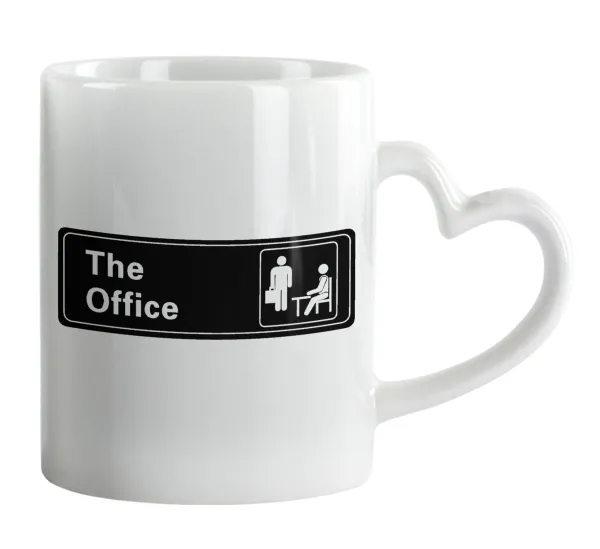 The office — Κούπα καρδιά χερούλι λευκή, κεραμική, 330ml