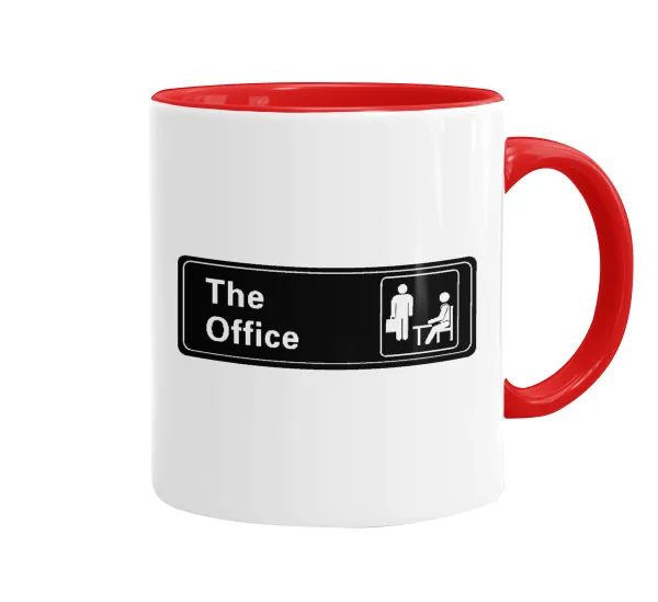 The office — Κούπα χρωματιστή κόκκινη, κεραμική, 330ml