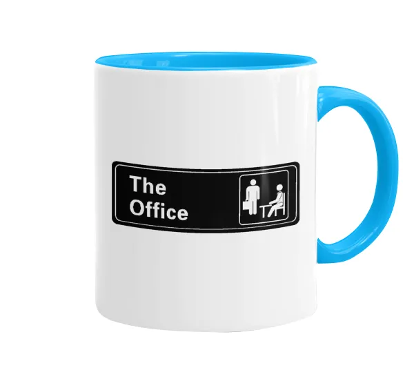 The office — Κούπα χρωματιστή γαλάζια, κεραμική, 330ml