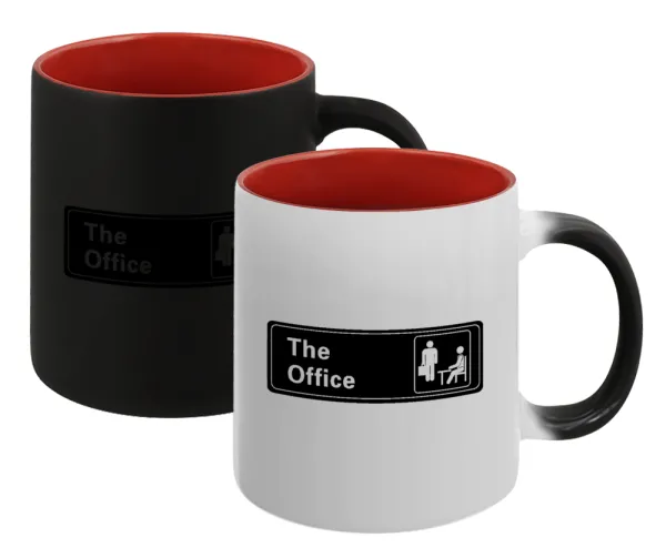 The office — Magic mug with red interior, ceramic, 330ml, changes colour with hot drinks