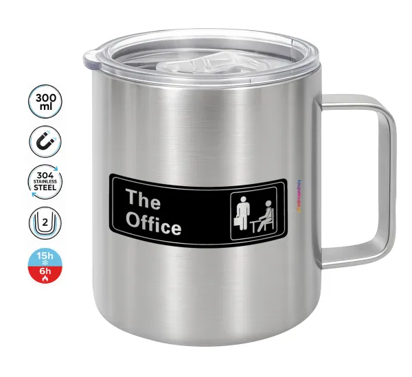 The office — Double-walled stainless steel mug 300ml with temperature-retaining lid