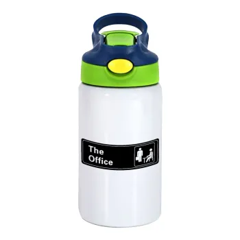 The office, Παιδικό παγούρι θερμό, ανοξείδωτο, με καλαμάκι ασφαλείας, πράσινο/μπλε (350ml)