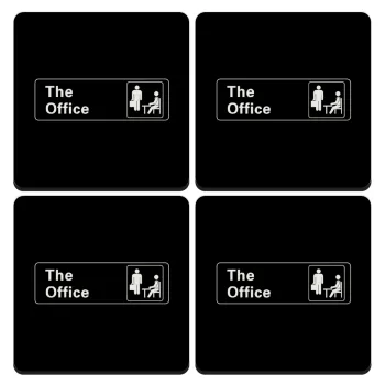 The office, ΣΕΤ 4 Σουβέρ ξύλινα τετράγωνα (9cm)