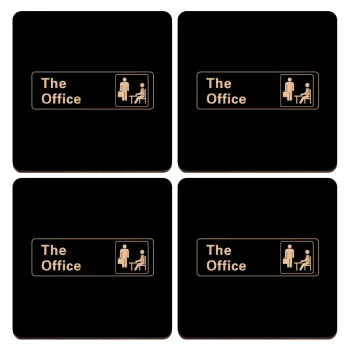 The office, ΣΕΤ x4 Σουβέρ ξύλινα τετράγωνα plywood (9cm)