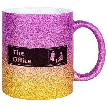 The office, Κούπα Χρυσή/Ροζ Glitter, κεραμική, 330ml