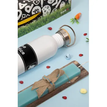 The office, Πασχαλινή Λαμπάδα με παγούρι μεταλλικό (620ml, stainless steel) & κερί αρωματικό πλακέ (30cm) (ΤΙΡΚΟΥΑΖ)