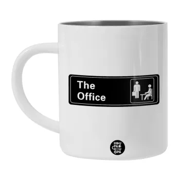 The office, Λευκή Ανοξείδωτη Μεταλλική Κούπα 450ml - Διπλού Τοιχώματος 