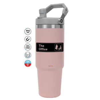 The office, Pink color, 890ml (30oz) stainless Steel Tumbler with Handle