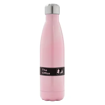 The office, Metal mug thermos Pink Iridiscent (Stainless steel), double wall, 500ml