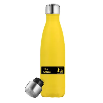 The office, Yellow Stainless Steel Metallic Thermos, double-walled, 500ml