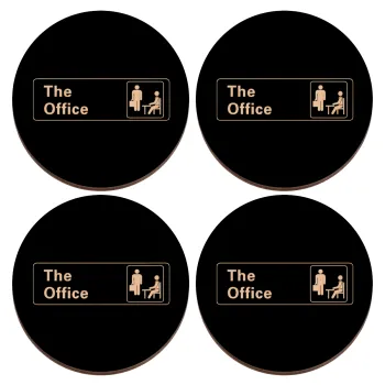 The office, ΣΕΤ x4 Σουβέρ ξύλινα στρογγυλά plywood (9cm)