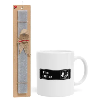 The office, Πασχαλινή Λαμπάδα με Κούπα κεραμική (330ml) & κερί αρωματικό πλακέ (30cm) (ΓΚΡΙ)