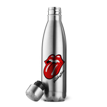 The rolling stones, Μεταλλικό παγούρι θερμός Inox (Stainless steel), διπλού τοιχώματος, 500ml