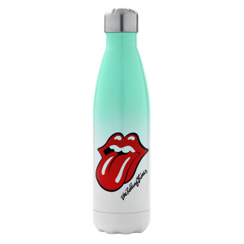 The rolling stones, Metal mug thermos Green/White (Stainless steel), double wall, 500ml