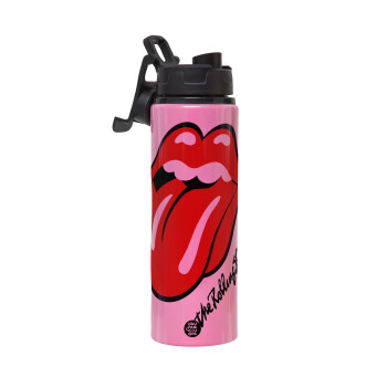 The rolling stones, Metallic water bottle with safety lid, 850ml aluminum