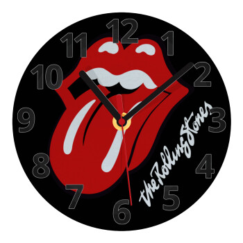 The rolling stones, Ρολόι τοίχου γυάλινο (20cm)