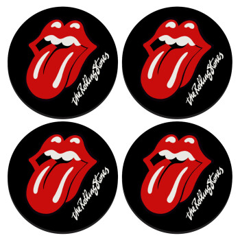 The rolling stones, SET of 4 round wooden coasters (9cm)