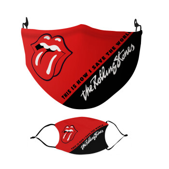 The rolling stones, Μάσκα υφασμάτινη Ενηλίκων πολλαπλών στρώσεων με υποδοχή φίλτρου